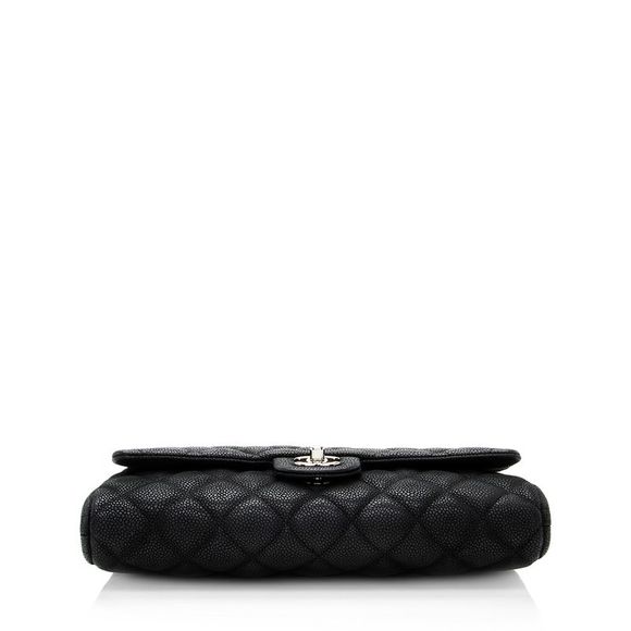 Chanel Matte Caviar Leather Chain Flap Clutch Bag - Picture 4 of 14